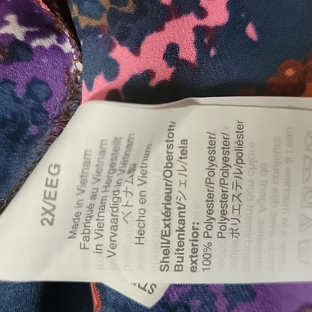 J Crew | Purple Multicolored Plaid Print Sleeveless Top W/ Self Tie Neck - Picture 6 of 7